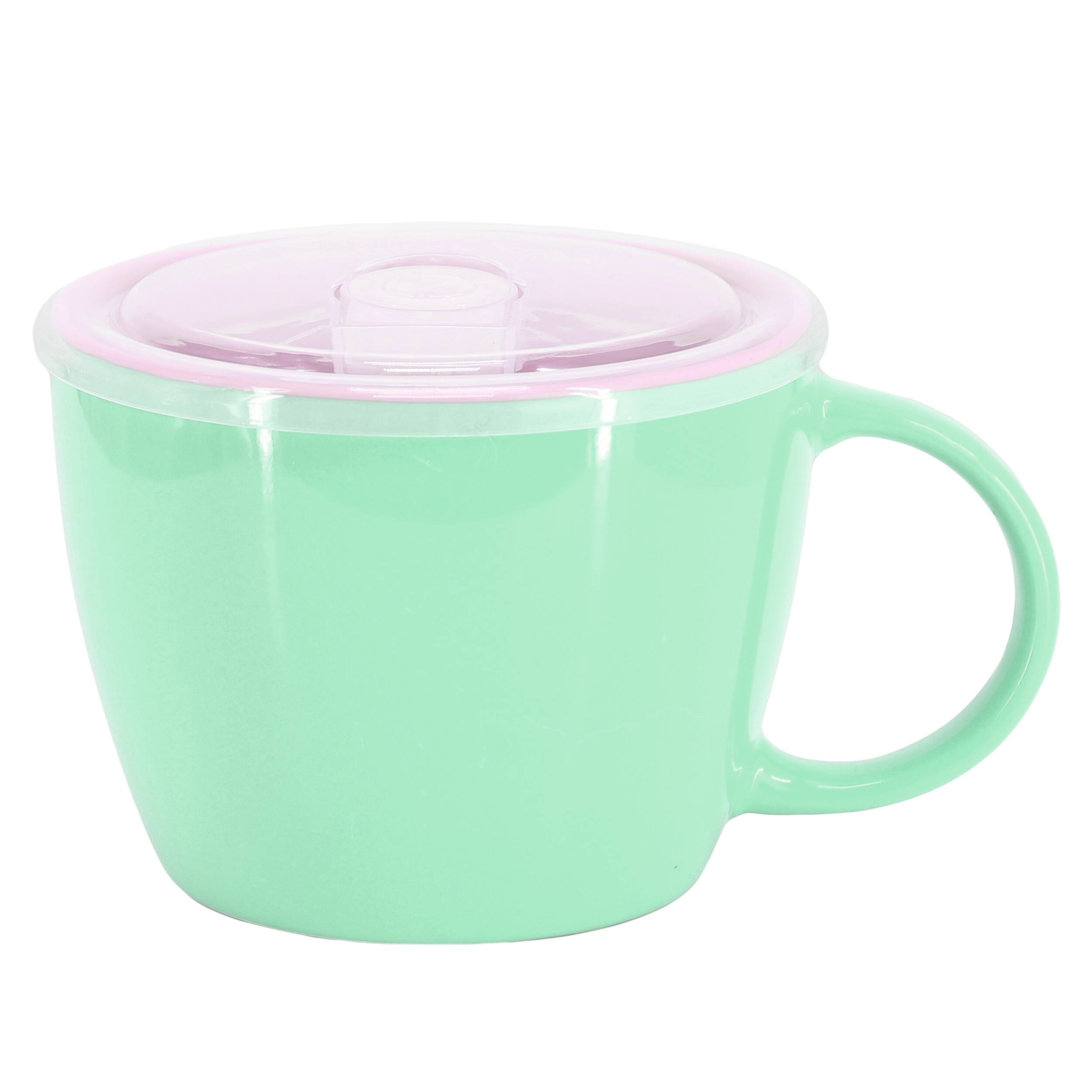 Alt View 1. Gibson - Gibson Home On The Go 4 Piece 25 Ounce Stoneware Soup Cup Set with Lid in Mint - Mint.