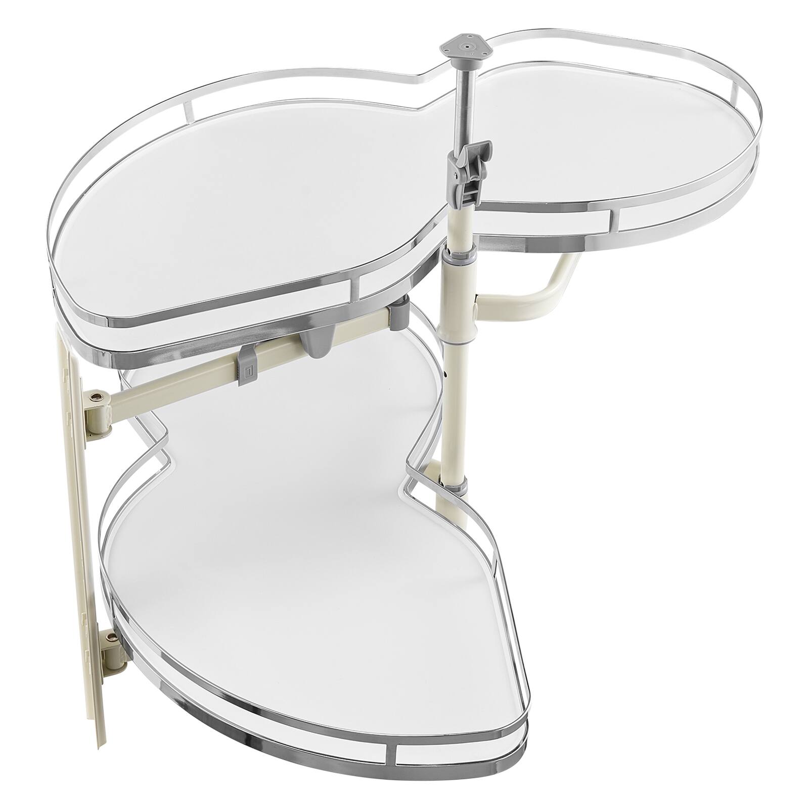 Alt View 5. VEVOR - Swing Left Blind Corner Cabinet, Pull Out Organizer for 36 inch Width Blind Cabinet, 2 Tier Height Adjustable Swing Tray - White.