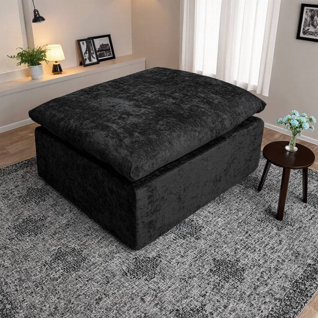 Alt View 1. Roomtec - Modular Ottoman  for Living Room - Black.