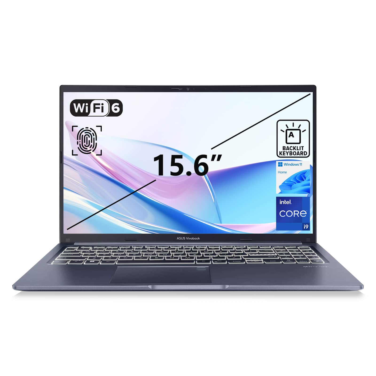 ASUS - Vivobook 15.6" FHD Laptop - Intel Core i9-13900H - 32GB RAM 2TB SSD - Numeric Keypad & Backlit Keyboard - Blue