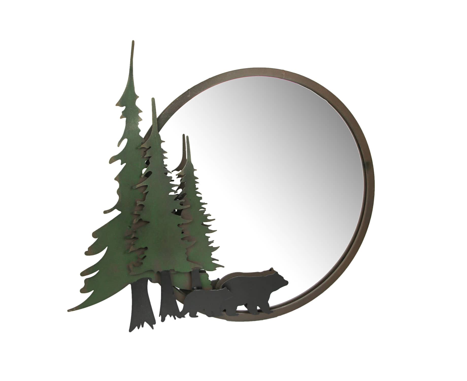 Mayrich Company - Black Bear Forest Wall Mirror Decorative Metal Bathroom Bedroom Lodge Accent - Multicolored price history on PriceWatchPro