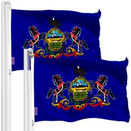 G128 - Pennsylvania State Flag 3 x 5 ft 2-Pack 150D Printed Polyester - Assorted Colors