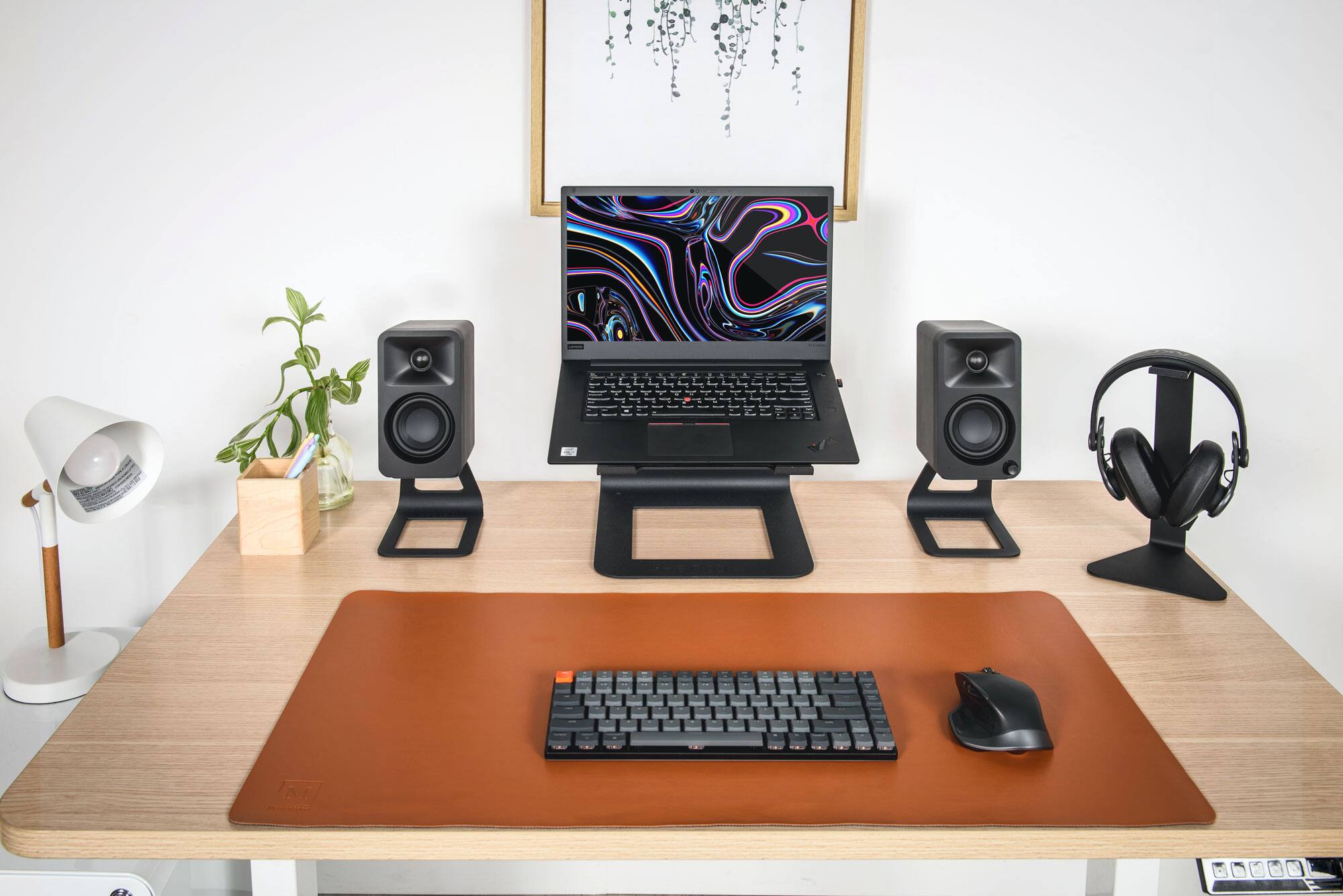 Alt View 5. Kanto - Elevated Desktop Speaker Stands for Small Speakers, Pair - Black.