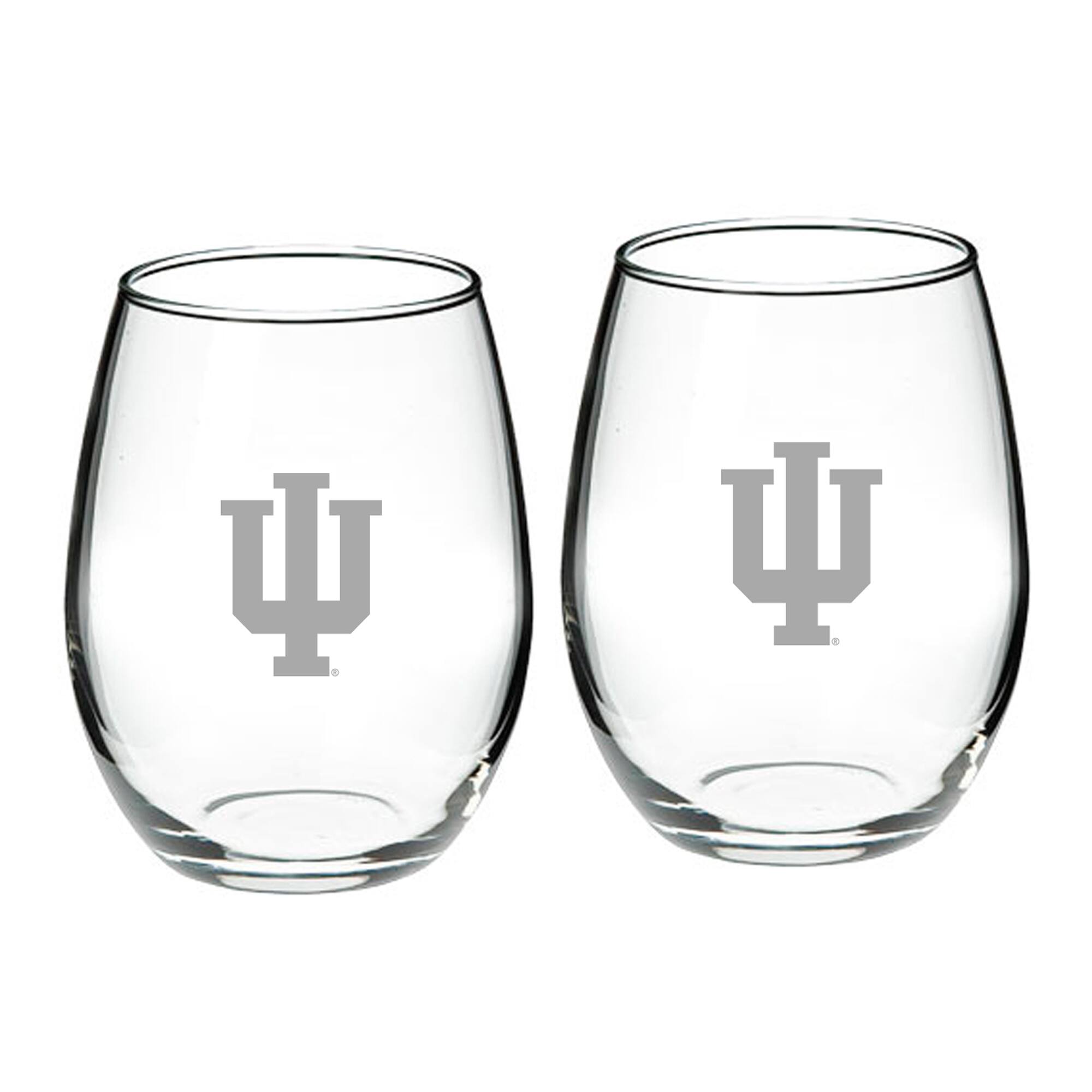 Front. Jardine - Indiana Hoosiers 21oz. 2-Piece Stemless Wine Glass Set - Multicolor.