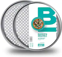 Baker's Secret - 2x 12cup Muffin Pan Non-stick 1.4"x11.1"x15.7" Superb Collection Aluminized Steel - Silver