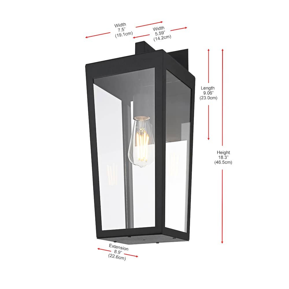 Elegant Lighting - William 8 Inch Outdoor Wall Sconce In - Black price history on PriceWatchPro