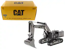 CAT Caterpillar 390F L Hydraulic Tracked Excavator Gunmetal "Commemorative Series" 1/50 Diecast Model by Diecast Masters - Yellow