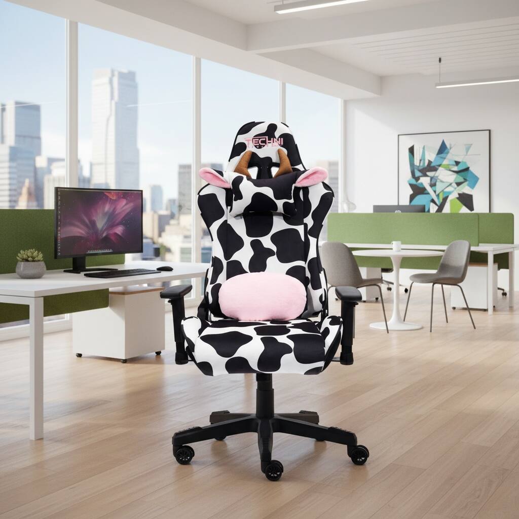 Alt View 7. Forest'nSky - Sport Print LUXX Series Gaming Chair, Ergonomic High-Back Racing Style PC Sea - Multi.