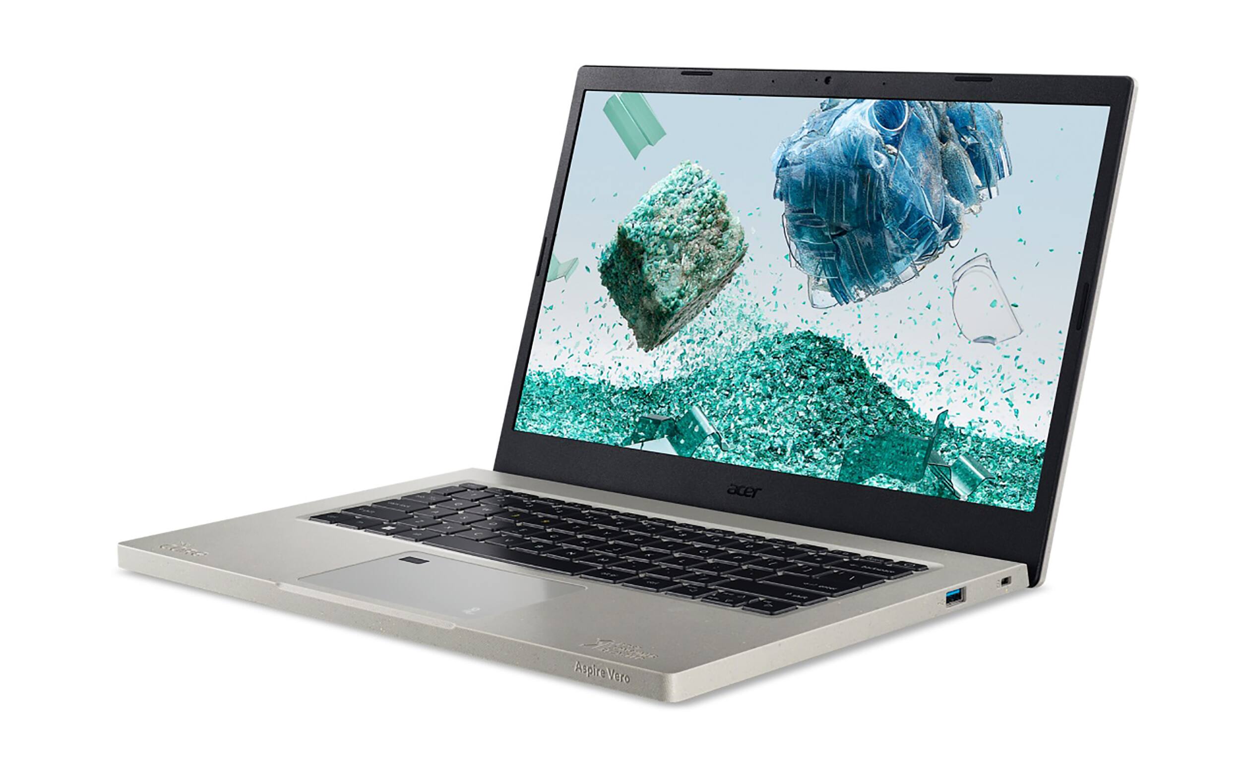 Alt View 3. Acer - Aspire Vero 14" Refurbished Laptop - Intel Core i5-1235U with 16GB Memory and 512GB Solid State Drive - Cobblestone Gray.