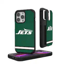 Keyscaper - NFL - New York Jets - iPhone Rugged Stripe Design Case - 16 - Multicolor