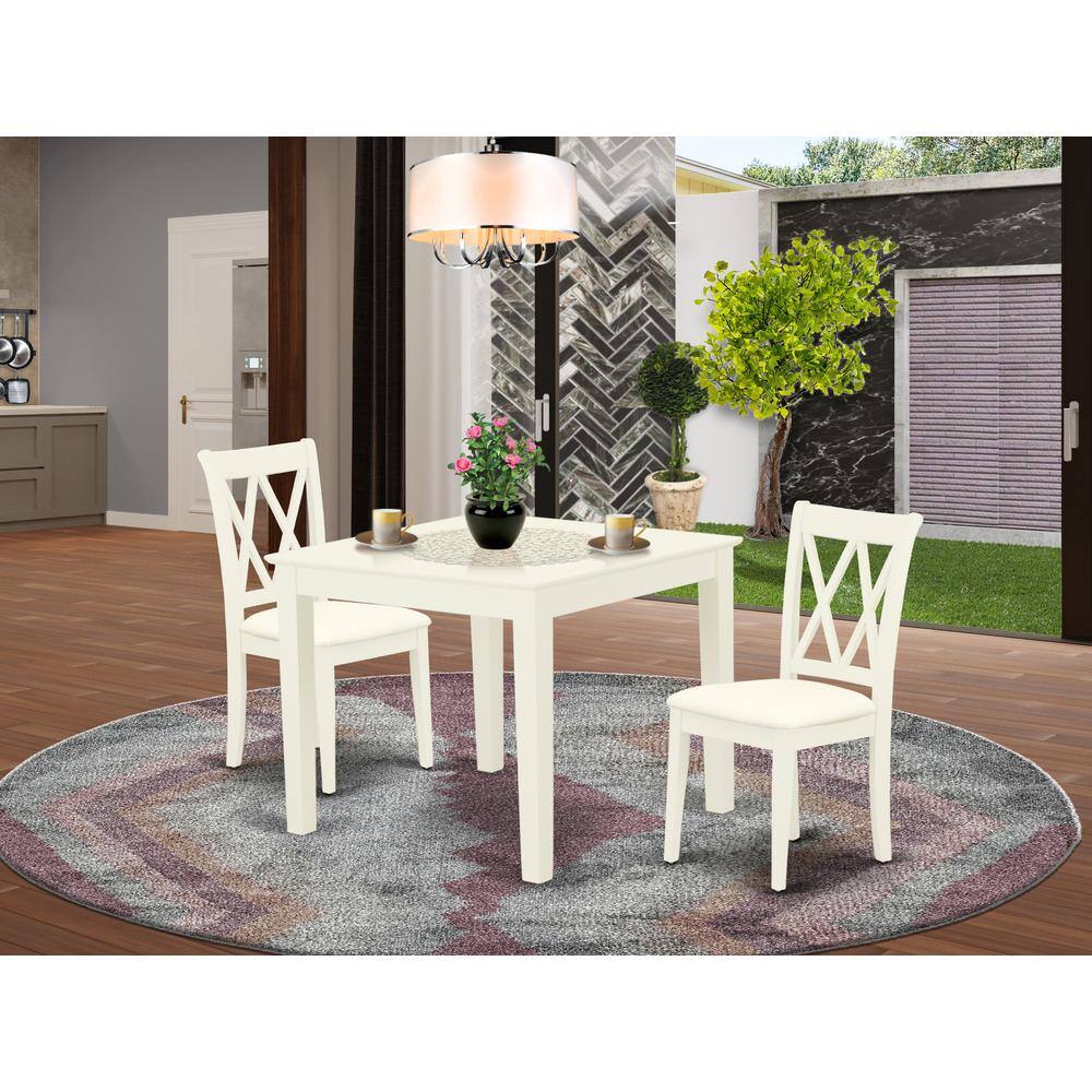 Left. East West Furniture - Dining Room Set Linen White - Brown.