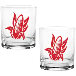 Indigo Falls - Nebraska Huskers Two Pack 14oz. Vault Sketch Rocks Glass Set - Multicolor
