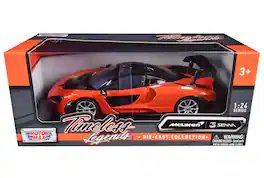 McLaren Senna Orange Metallic and Black "Timeless Legends" 1/24 Diecast Model Car by Motormax