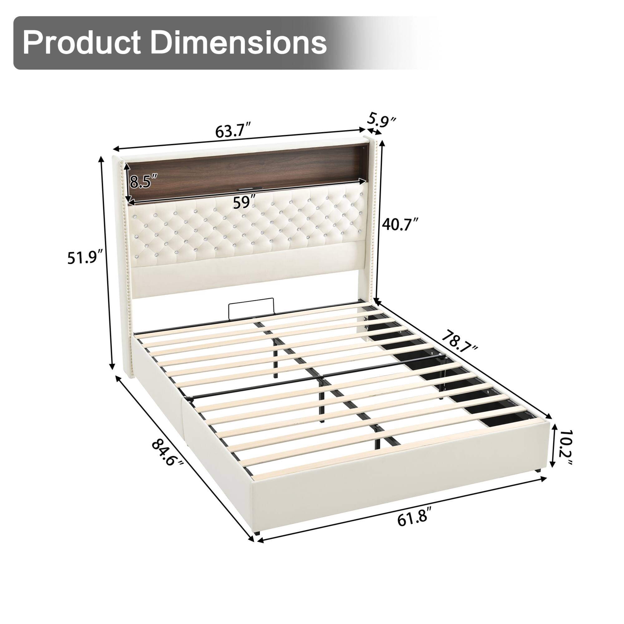 Product Dimensions: 63.7" x 5.9" x 8.5" x 59" x 40.7" x 51.9" x 78.7" x 84.6" x 10.2" x 61.8"