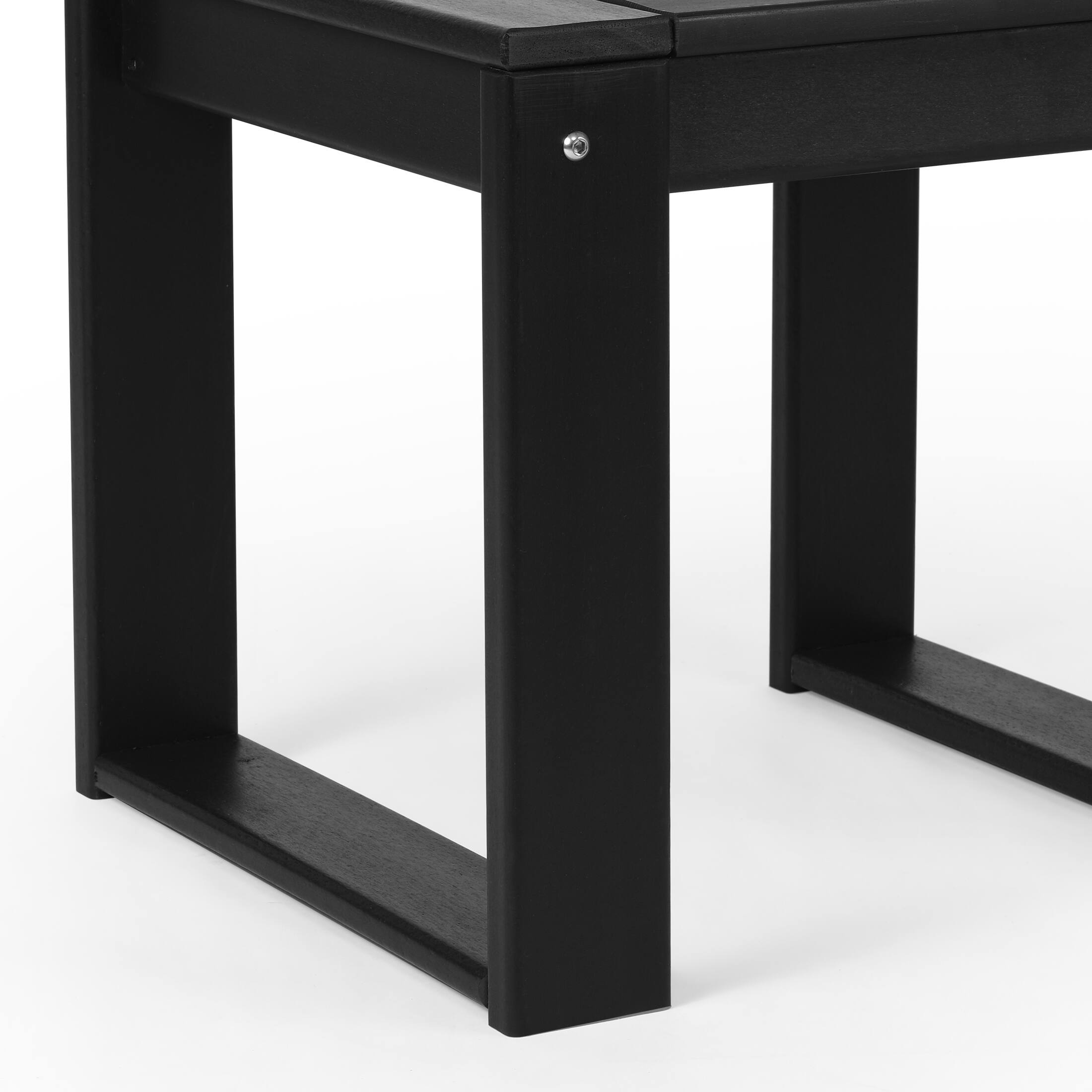 Alt View 6. WestinTrends - WestinTrends Montara Modern Outdoor HDPE Rectangle Patio Side Table - Black.