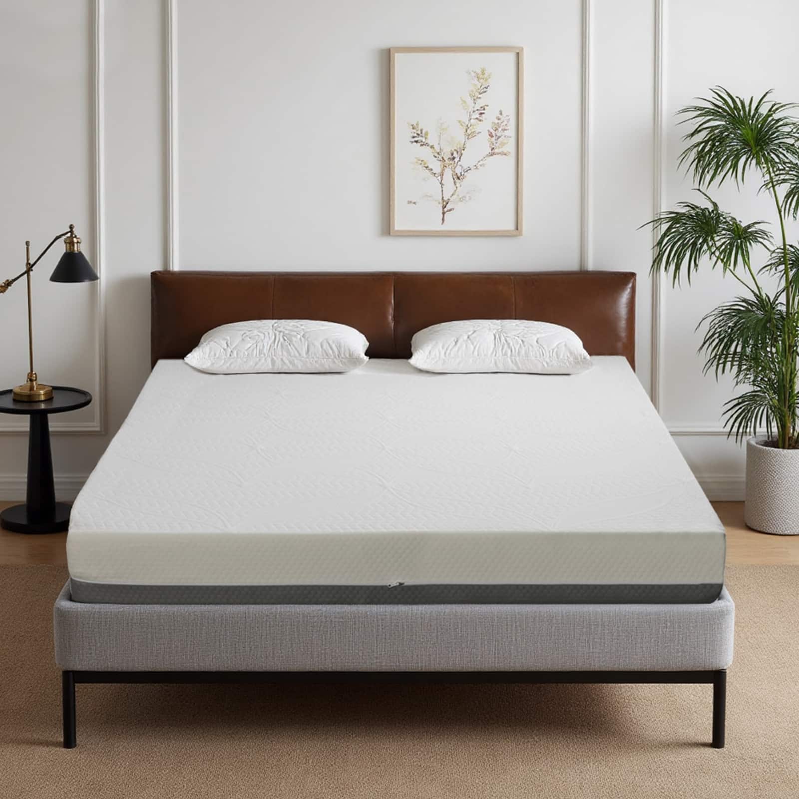 Anysun - 10-Inch Queen Mattress –Gel-Perforated, 7-Zone, Adjustable Bed-Friendly - White