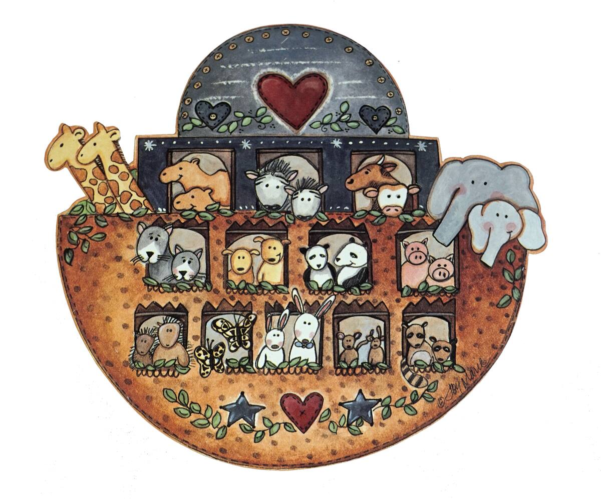 Alt View 1. Borderlands - Noah's Ark Wet & Stick Wallpaper Cutouts - Set of 25 for use on walls, lamps, borders, frames, furniture & stationery - Multi.