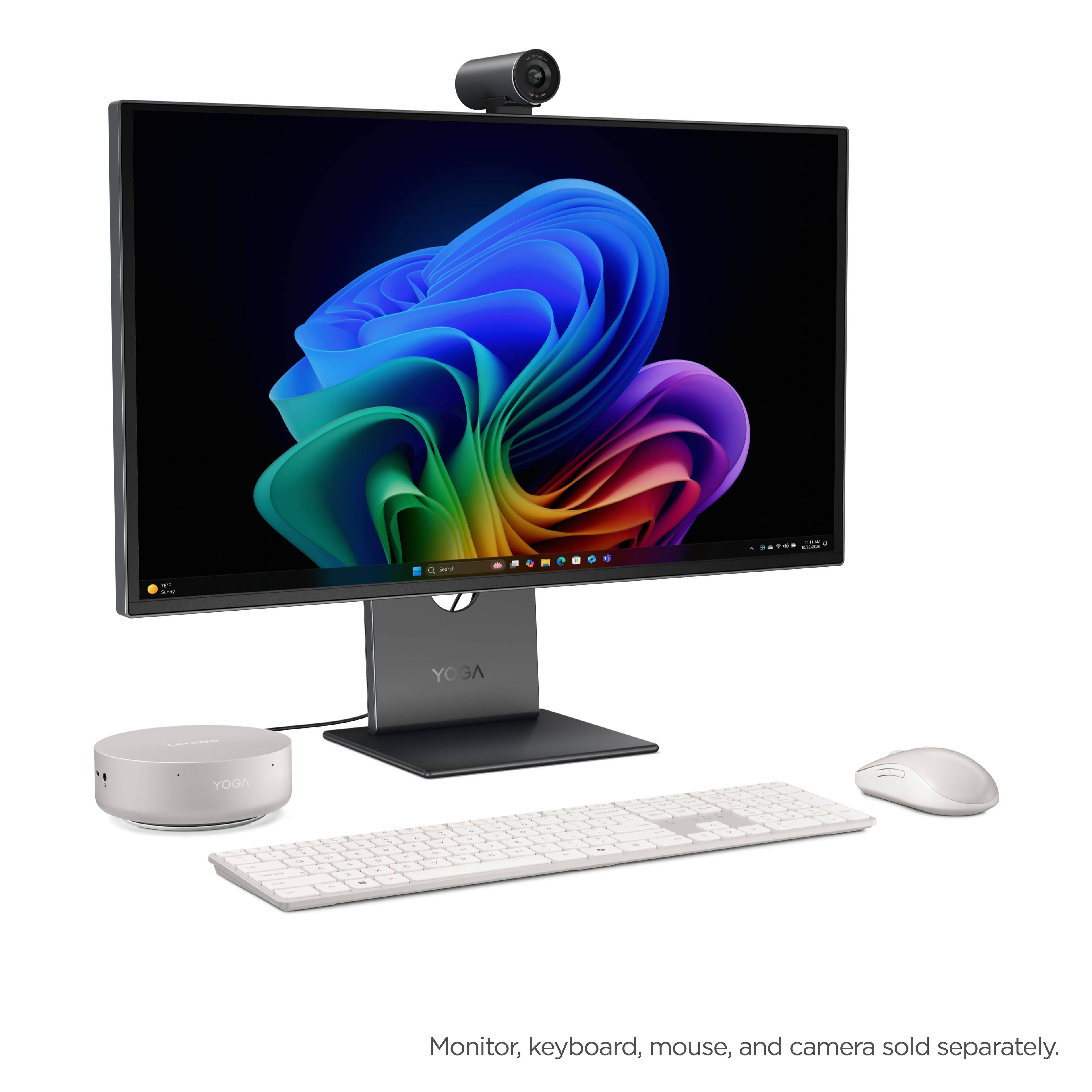 - YOGA YOGA
- Monitor, keyboard, mouse, and camera sold separately.