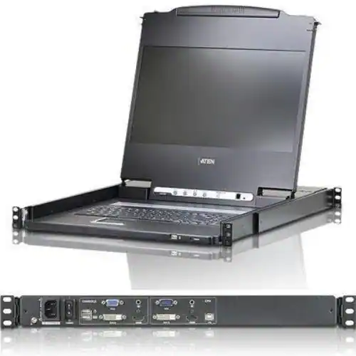 Front. Aten Technology - CL6700MW DVI Full HD LCD Console - Black.