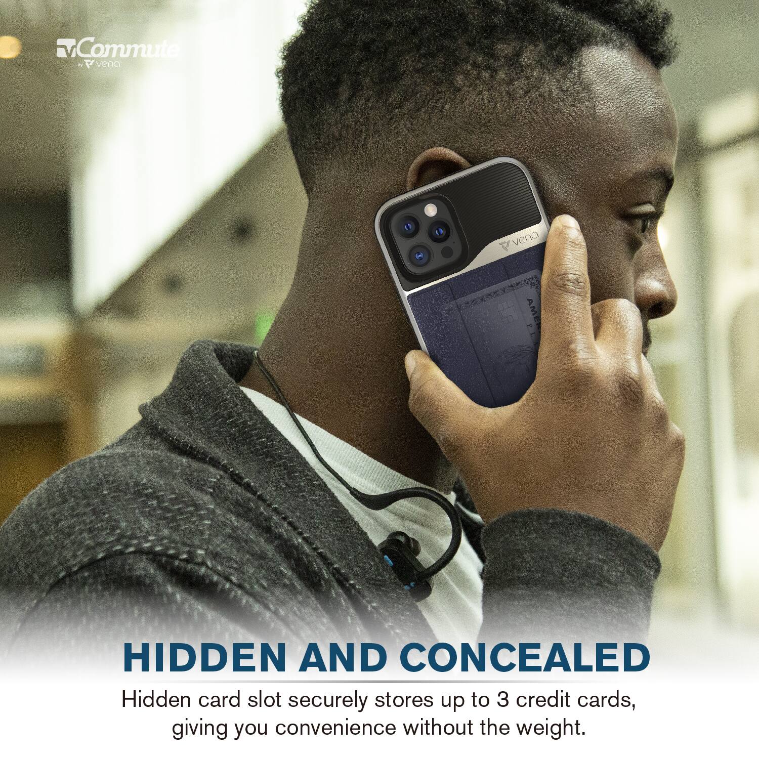 B AMER Y PE HIDDEN AND CONCEALED Hidden card slot securely stores up to 3 credit cards, giving you convenience without the weight.