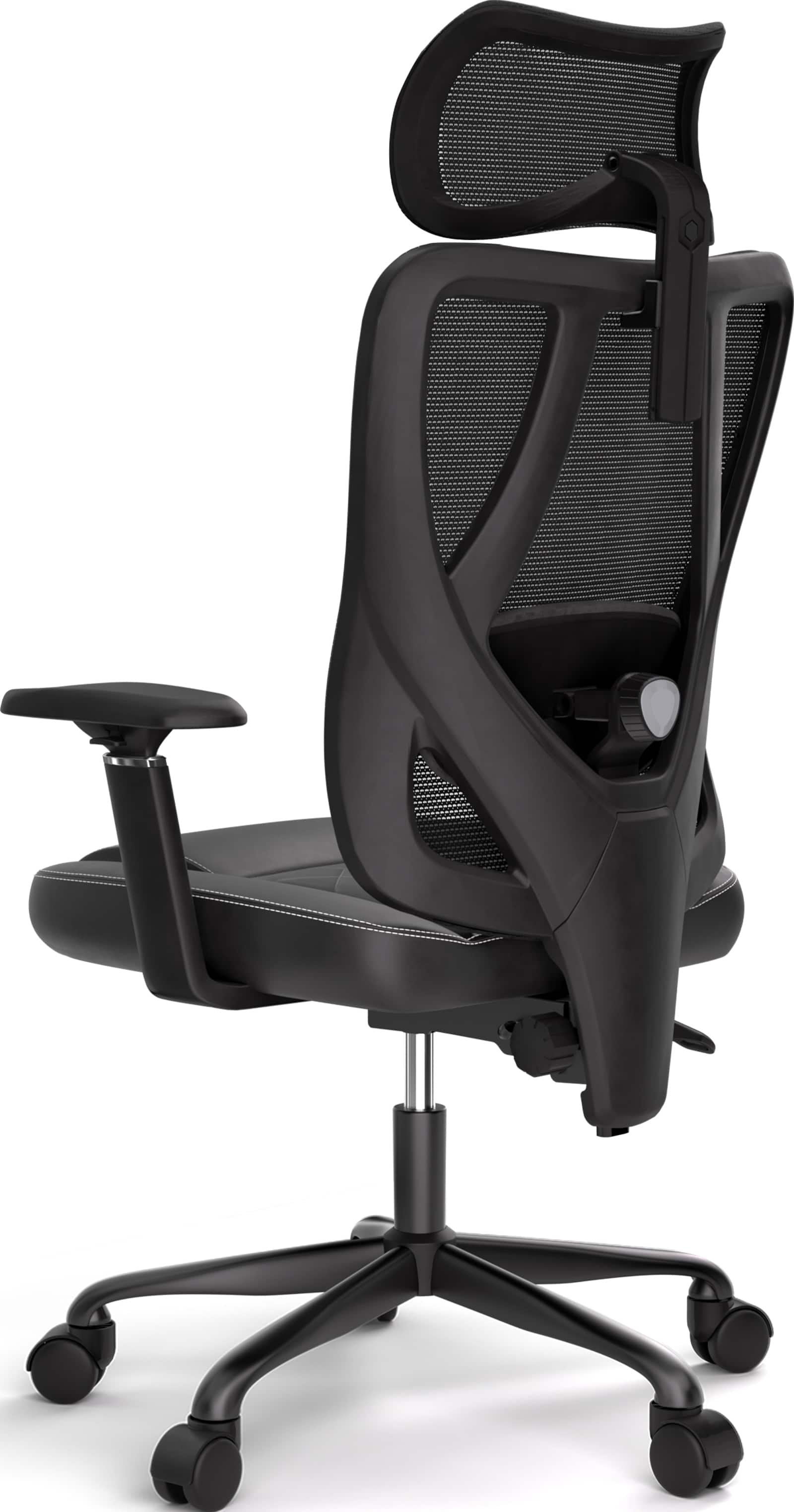 Left. ACGAM - CG-5455M Ergonomic Office Chair, High Back Breathable Mesh Chair w/ Adjustable Lumbar Support, Headrest & Armrests,Tilt - Black.