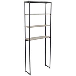 Sunnydaze - 4-Tier Industrial Over-the-Toilet Storage Shelf - Oak Gray