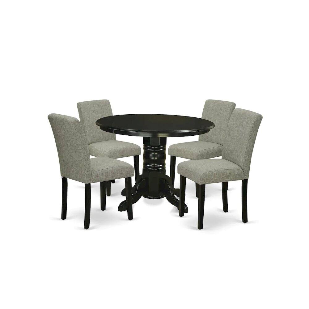 Alt View 1. East West Furniture - Dining Room Set Black - Brown.