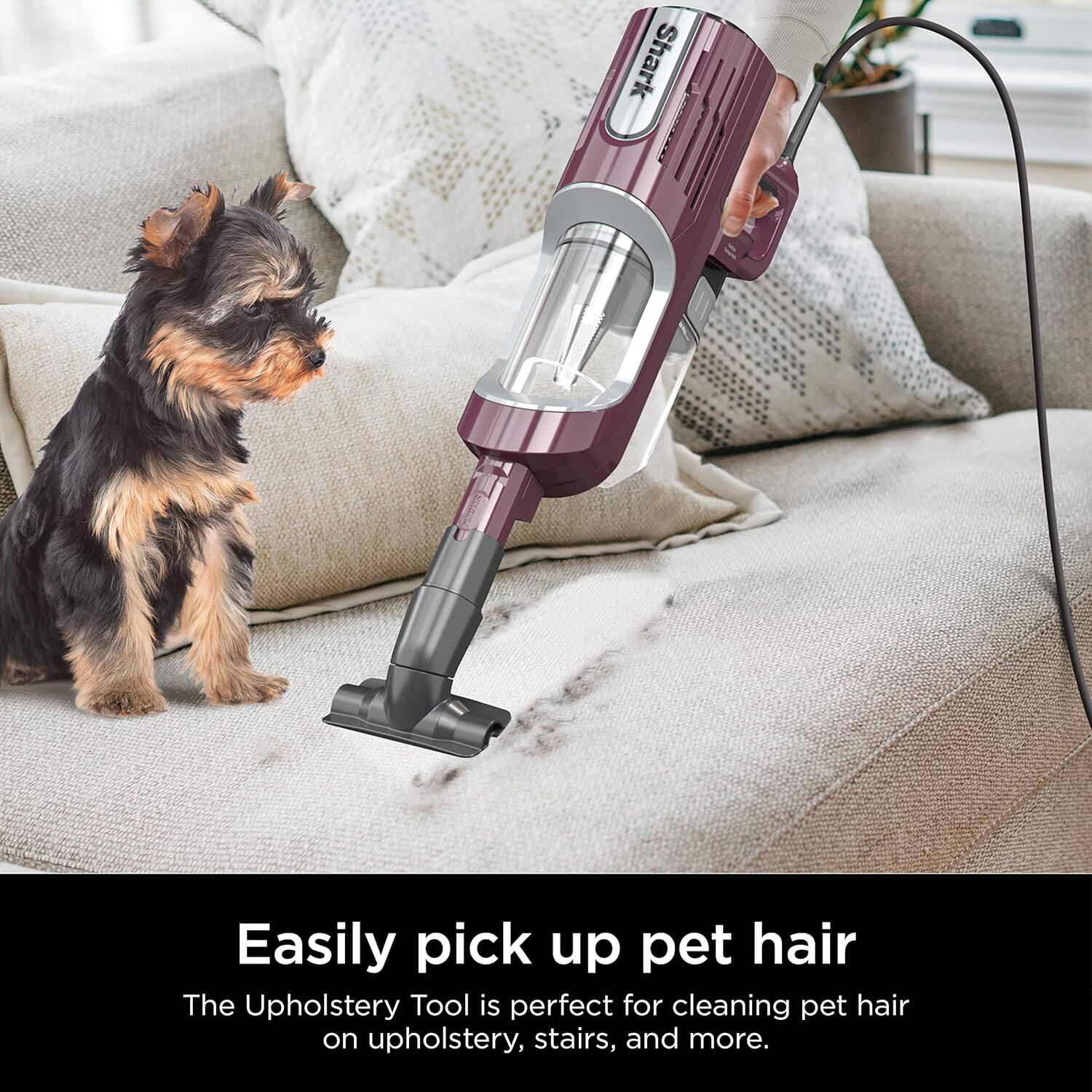 Easily pick up pet hair

The Upholstery Tool is perfect for cleaning pet hair on upholstery, stairs, and more.