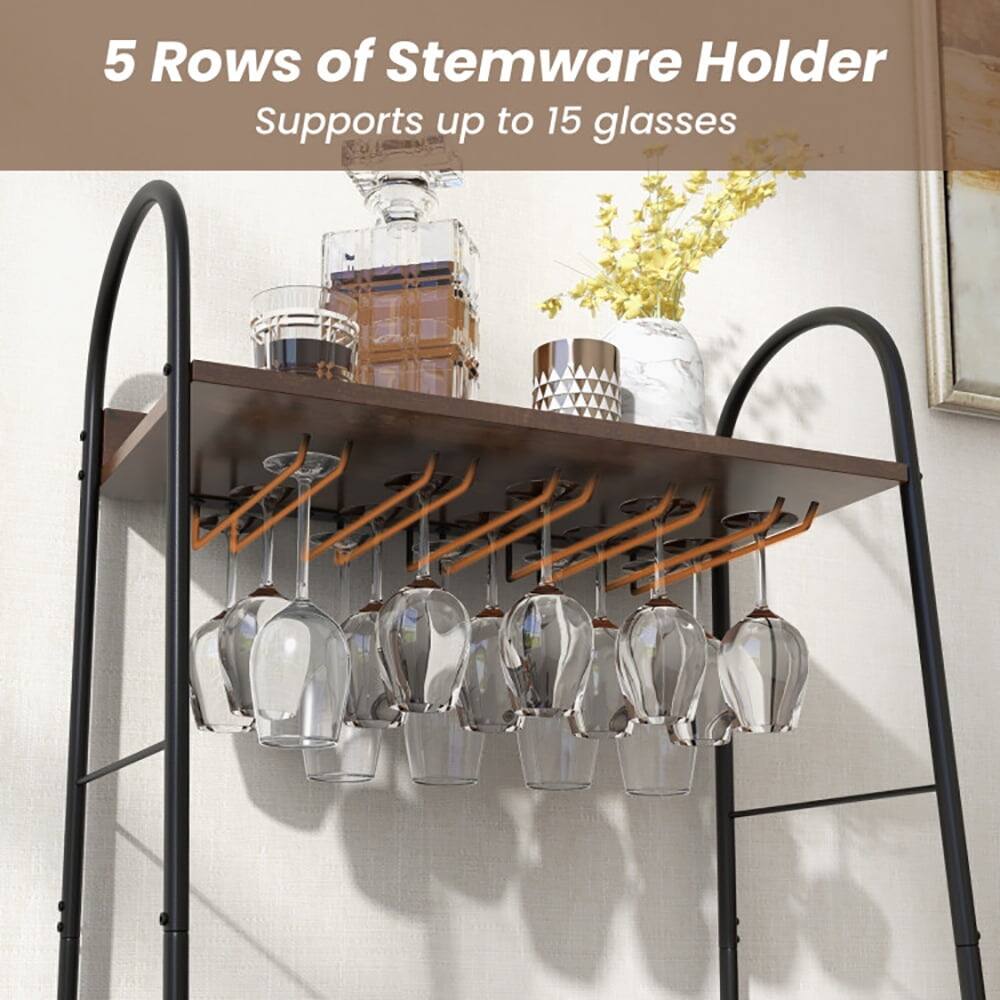 5 Rows of Stemware Holder  
Supports up to 15 glasses