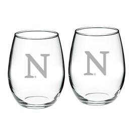 Jardine - Northwestern Wildcats 21oz. 2-Piece Stemless Wine Glass Set - Multicolor