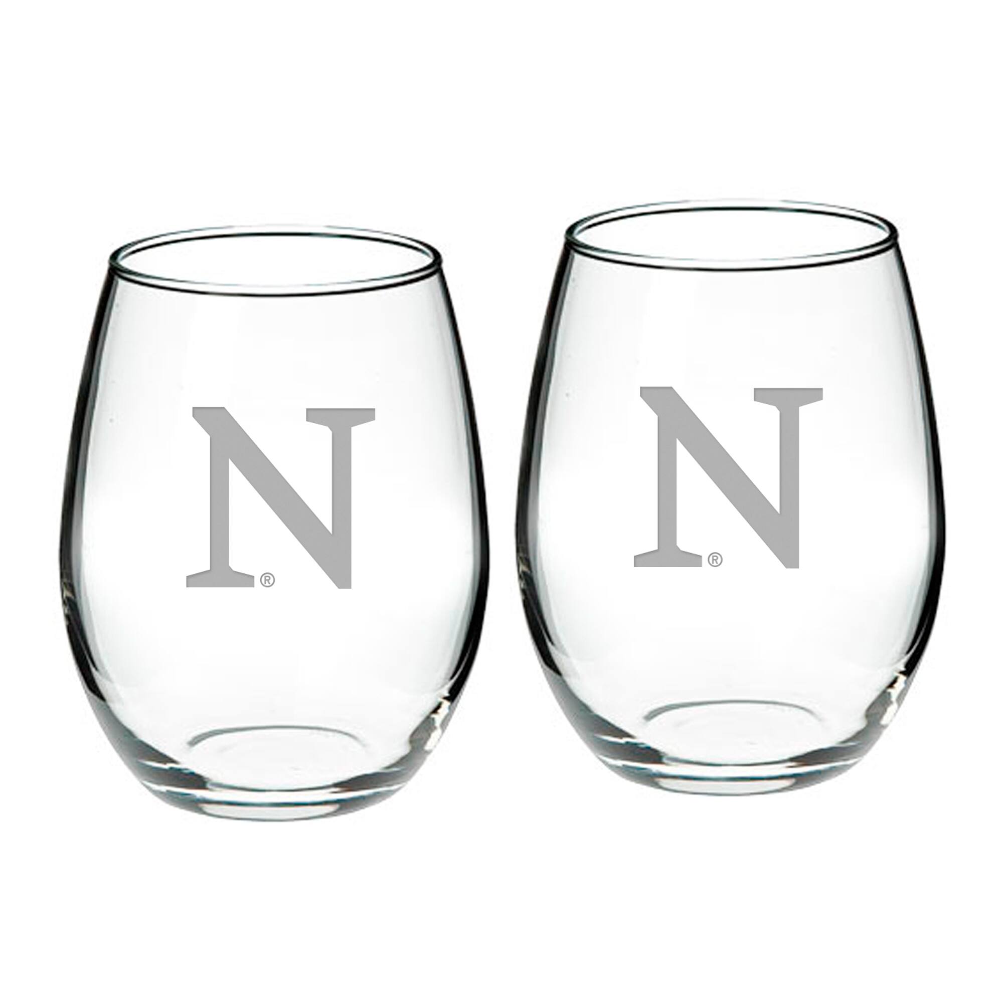 Front. Jardine - Northwestern Wildcats 21oz. 2-Piece Stemless Wine Glass Set - Multicolor.