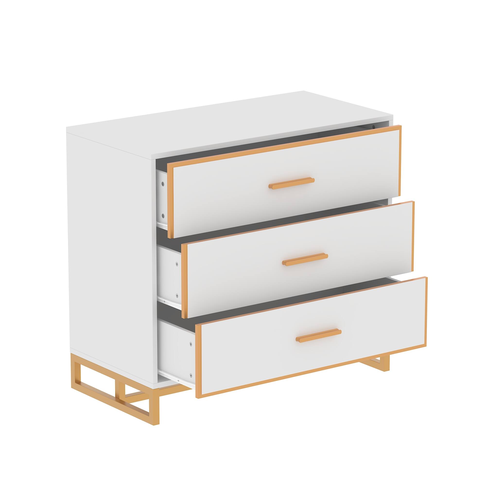 Angle. Famapy - Famapy Modern 3 - Drawer Nightstand: Sleek Storage for Bedroom & Living Area - White.