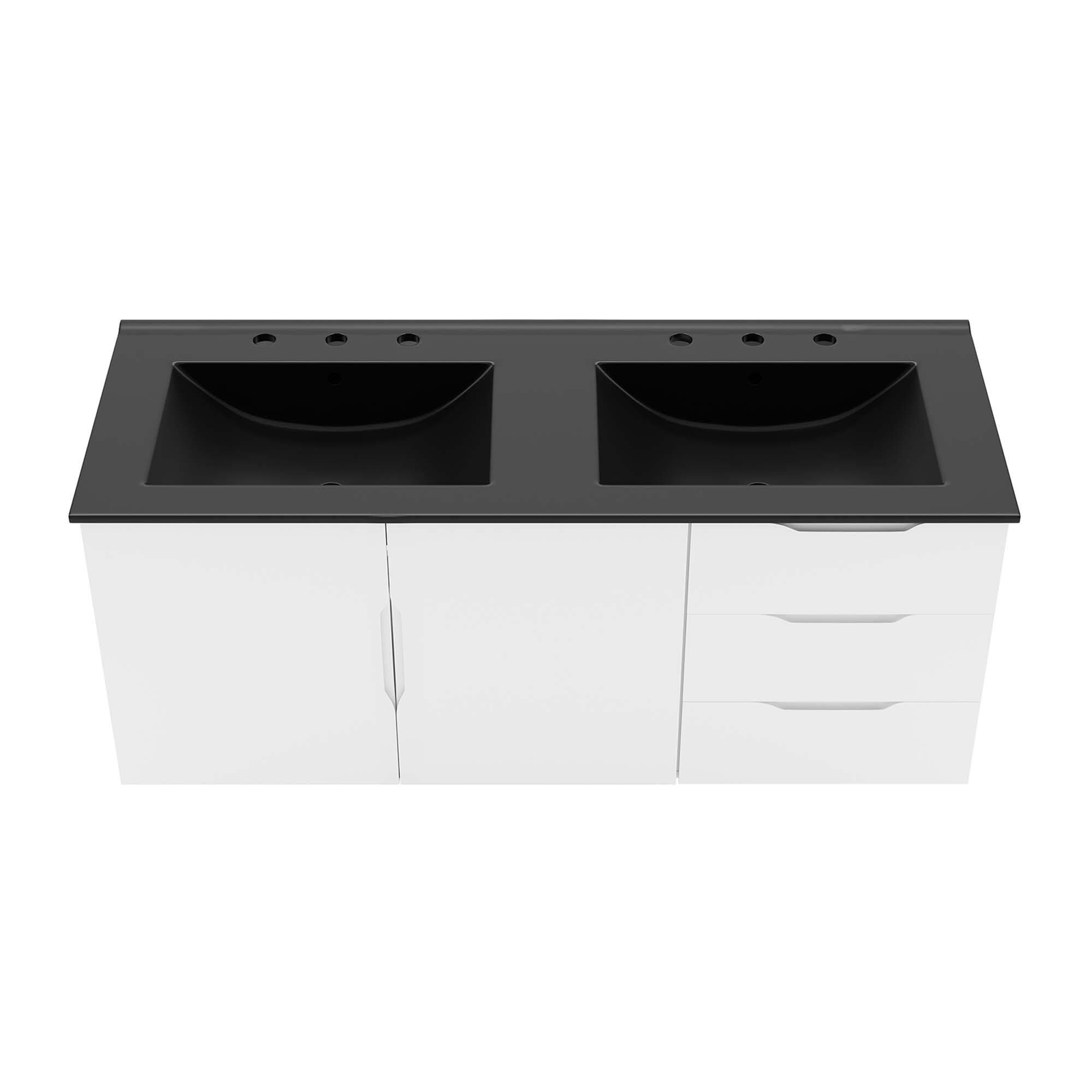 Alt View 4. Modway - Vitality Bathroom Vanity Basin Included by Modway - White Black.