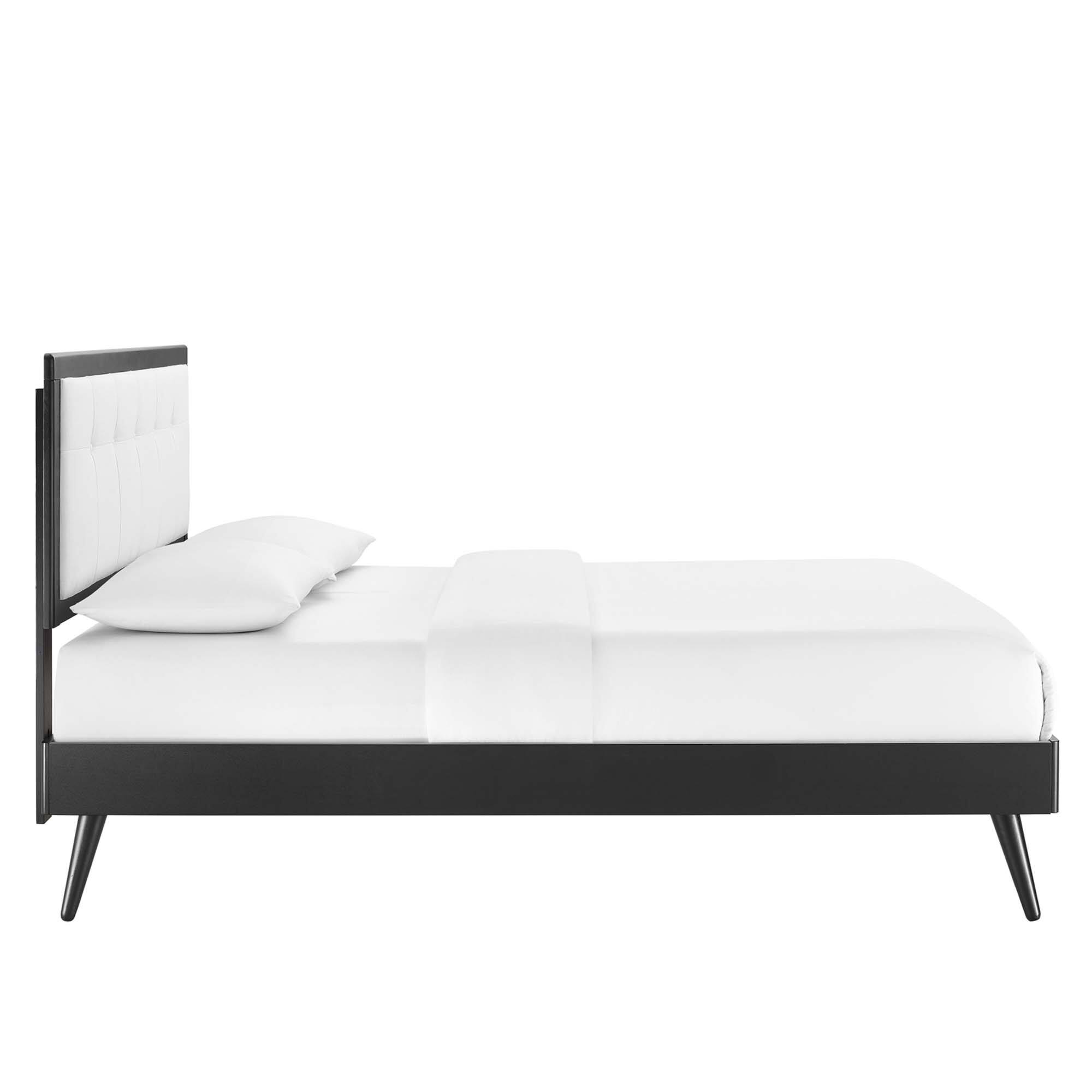 Alt View 2. Modway - Alana Wood Queen Platform Bed With Splayed Legs - Black.