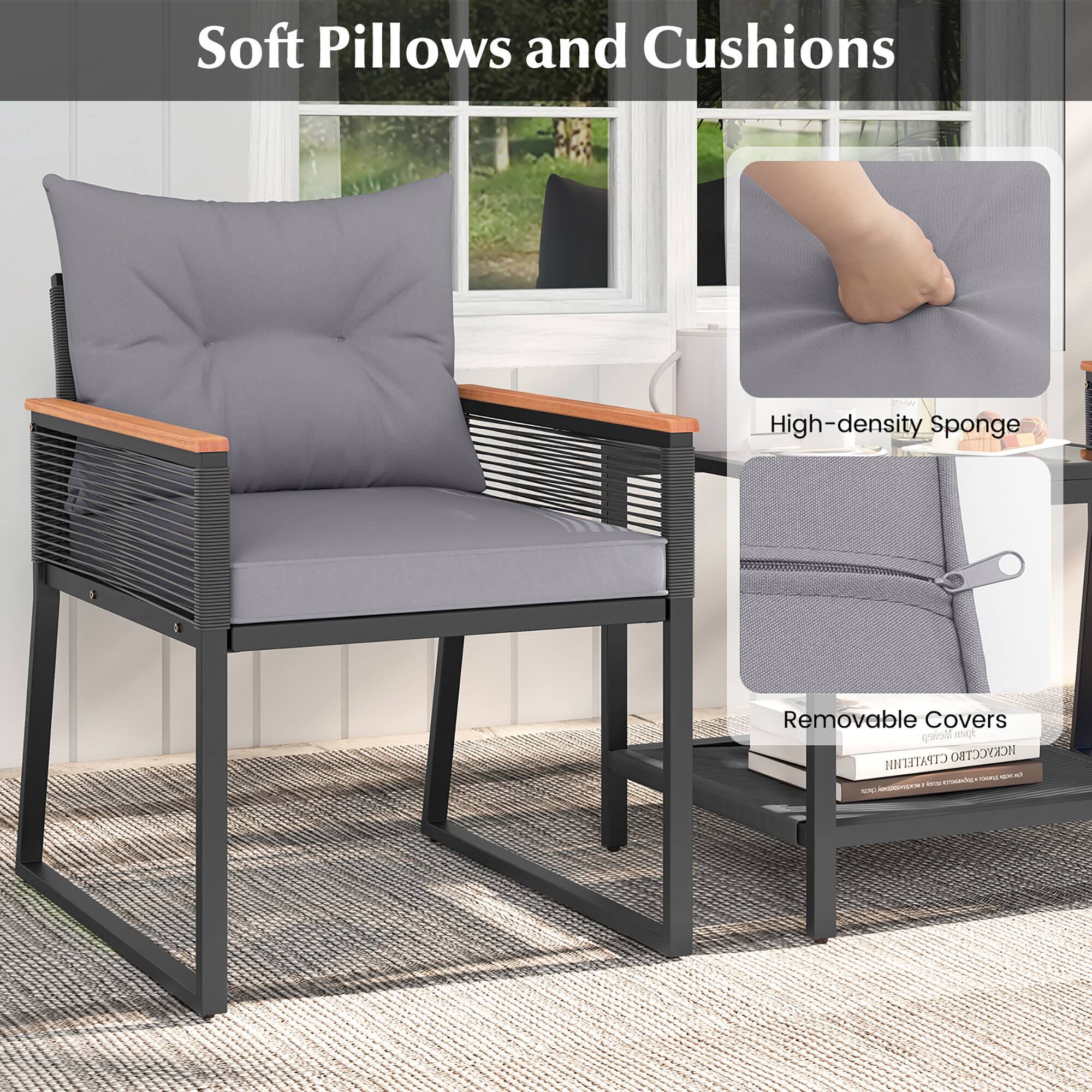 Soft Pillows and Cushions
High-density Sponge
Removable Covers