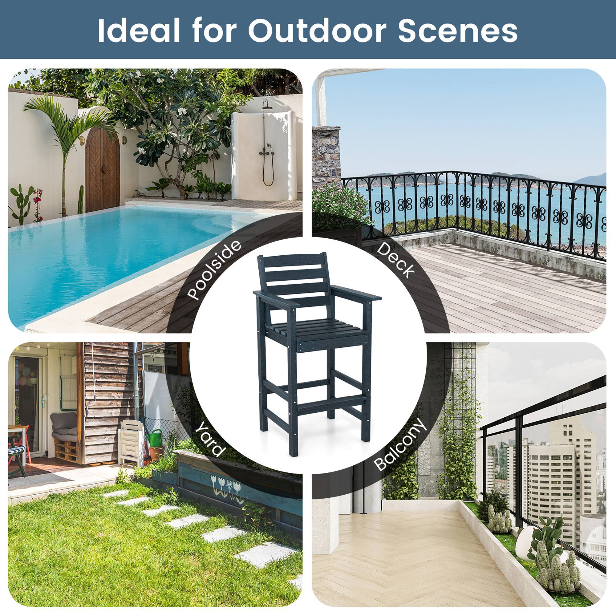 Ideal for Outdoor Scenes: Poolside, Deck, Yard, Balcony.