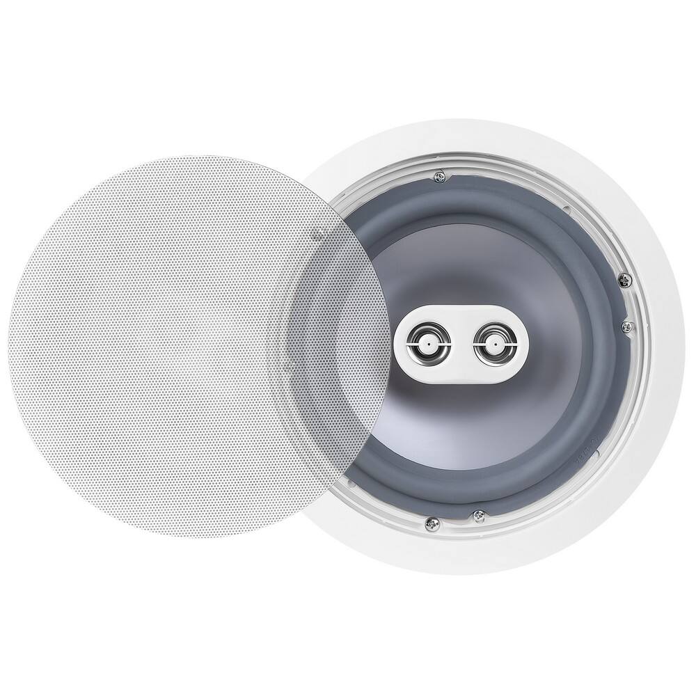 Angle. OSD Audio - 8" 150W Weather-Resistant Indoor/Outdoor Dual Voice Coil Stereo In-Ceiling Speaker (Single) - ICE800TTWRS - White.