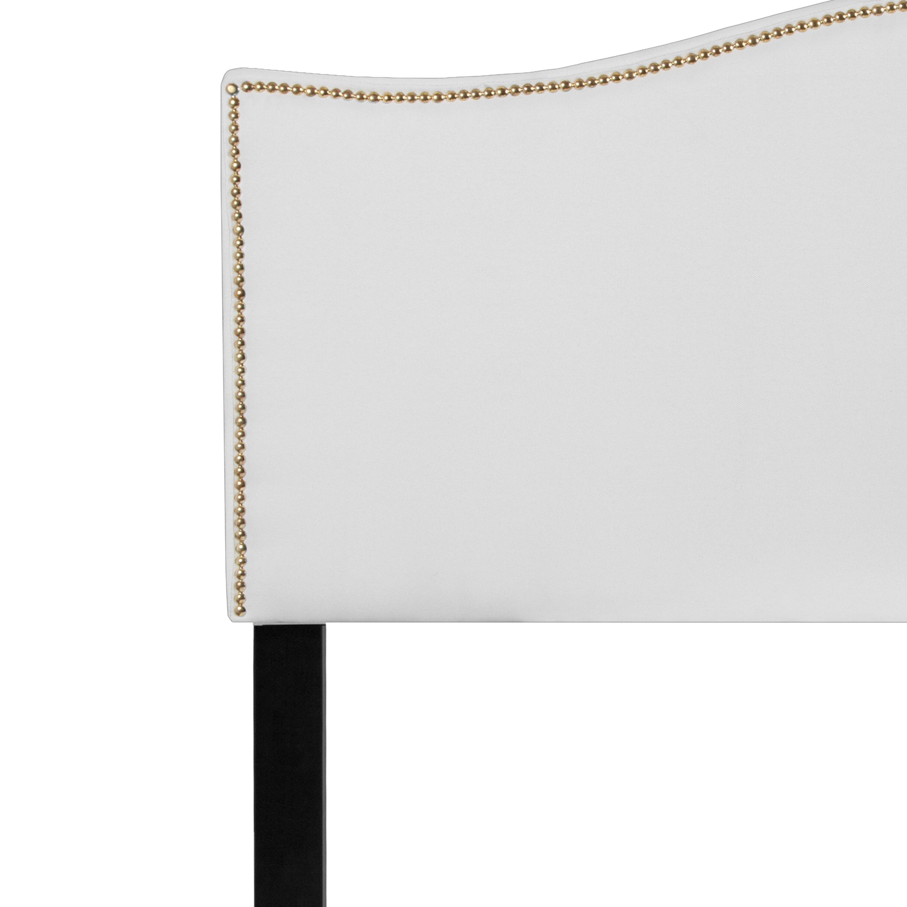Alt View 7. Emma + Oliver - Arched Headboard with Accent Nail Trim - White.