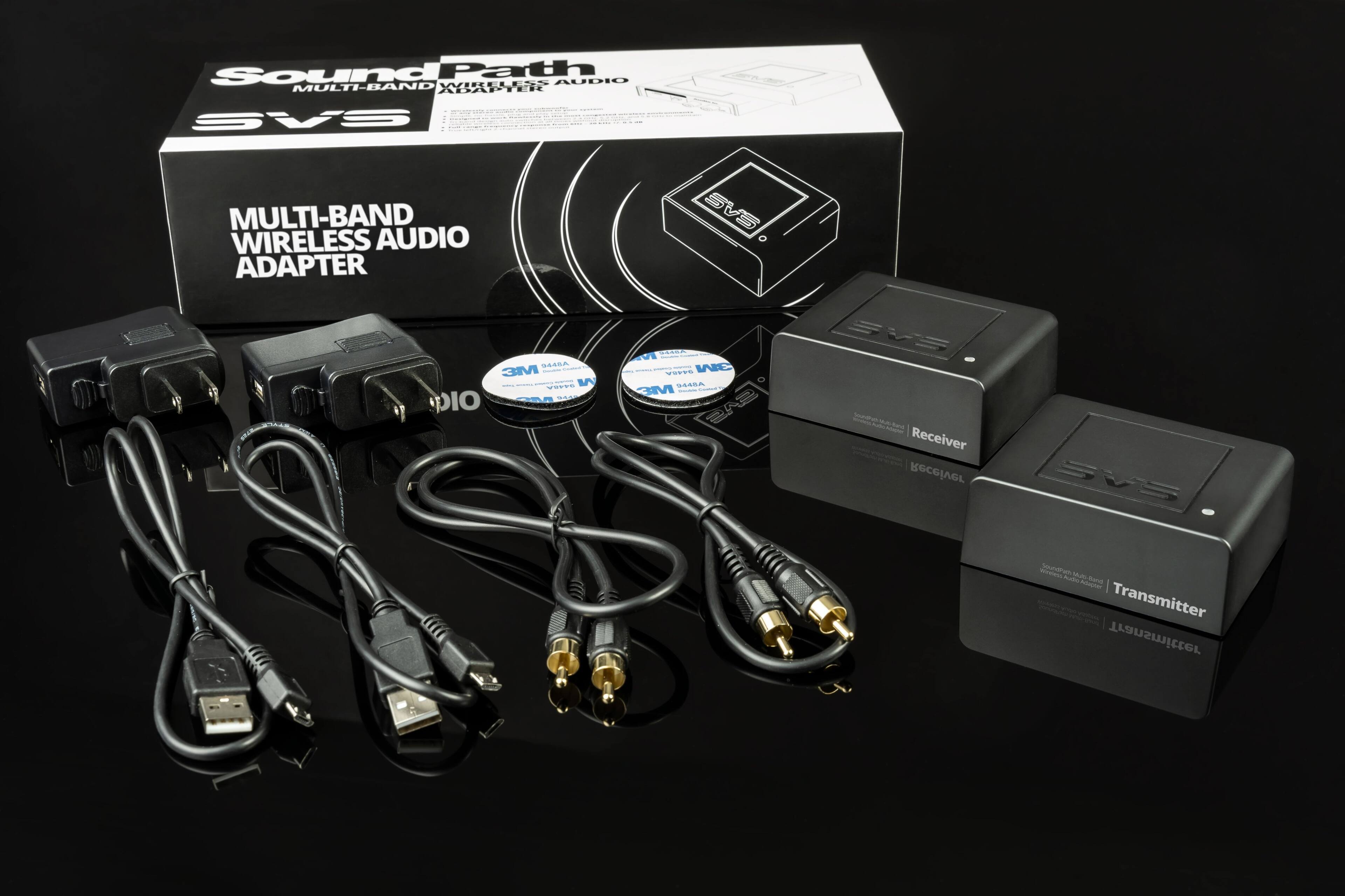 SoundPath WIKELESS AUDIO MULTI-BAND ADAPTER SVS  
MULTI-BAND WIRELESS AUDIO ADAPTER  
SVS  
VASRA 3M CONTROL  
BRANK M TEMOLE PIO  
SAND MERRIE 3M USTRA 3M SAS  
SVS THEY'S with - morisce sand  
Receiver Receiver  
SVS  
CAGORS any memess MARK AS destritack PIGALSIT  
www.fring Transmitter Transmitter