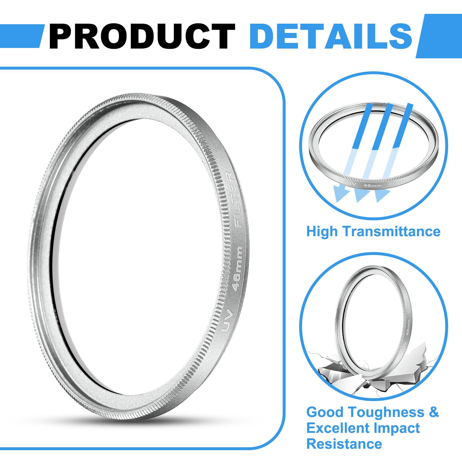PRODUCT DETAILS

- 46mm UV
- 40mm High Transmittance
- Good Toughness & Excellent Impact Resistance