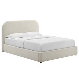 Modway - Keynote Upholstered Fabric Curved King Platform Bed - White