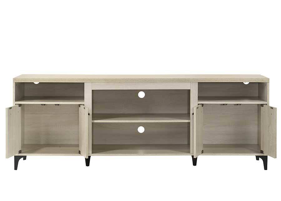 Left. Spaco - Spaco TV Stand for TVs Up to 70", 70" Wide Oak with 4 Door Cabinet, Open Shelves, Adjustable Storage, for Living Room - Oak.