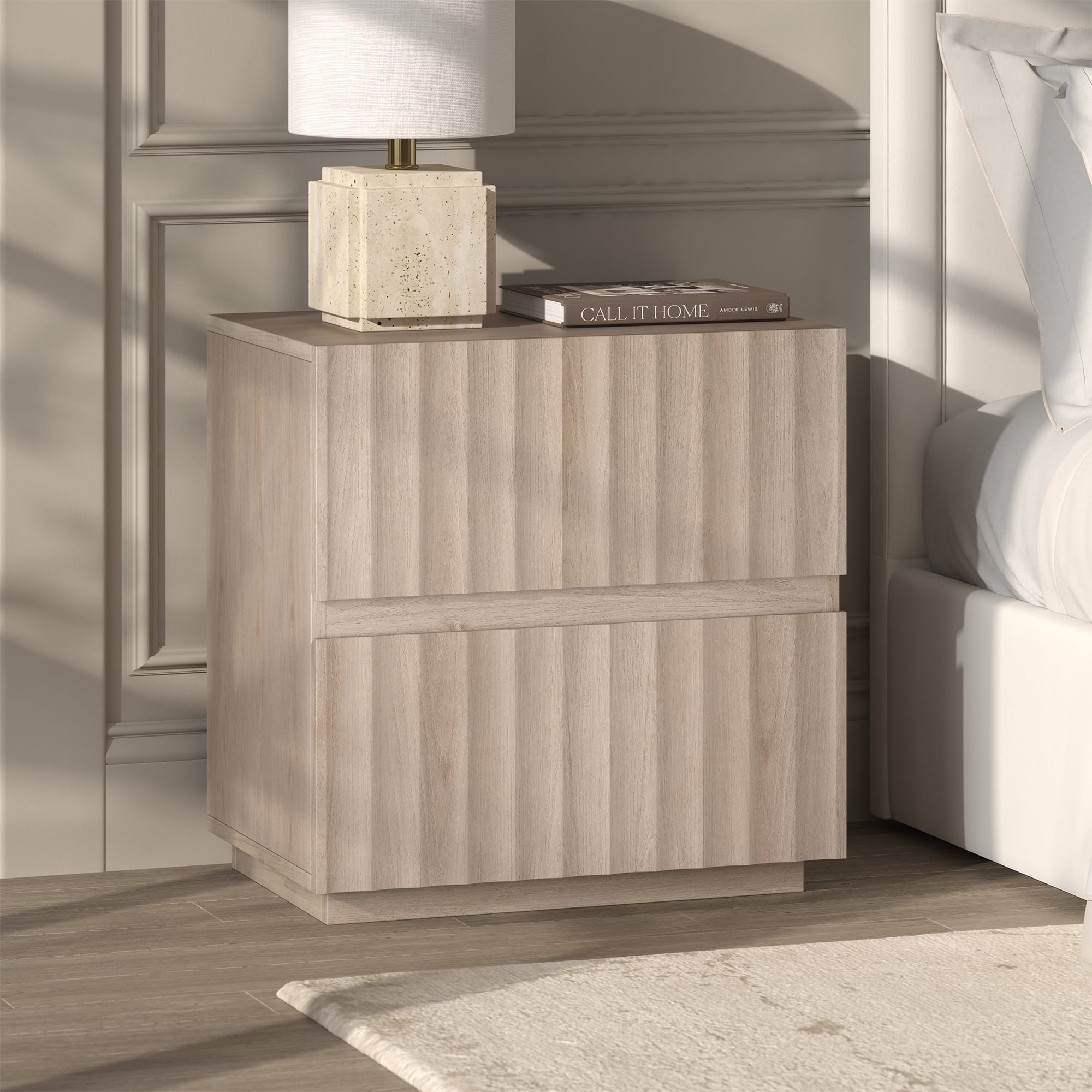 "Hudson&Canal - Jaylen 24"" Wide Rectangular Fluted Nightstand in Alder - White" price history on PriceWatchPro