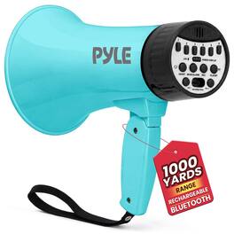 Pyle - 30W Bluetooth Rechargeable Megaphone with Voice Changer, Recording, Siren & USB-C Charging - Teal