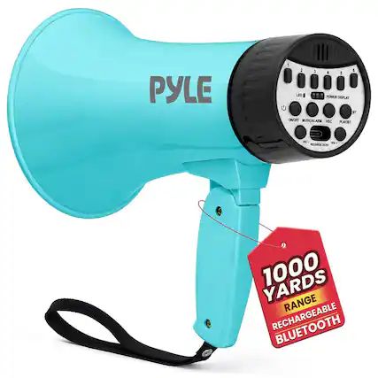 PYLE 1 2 3 4 5 6
LED I 000
POWER DISPLAY
ON/OFF
MUSIC/ALARM
REC
PLAYBT
MA
RECHARGE DCV
1000 YARDS RANGE
BLUETOOTH