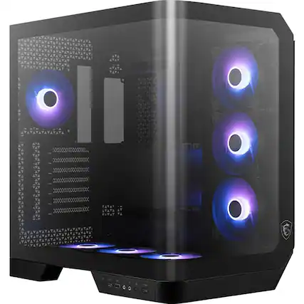 Front. MSI - MAG PANO 120R PZ Power Gaming PC Case PANO120RPZ - Black.