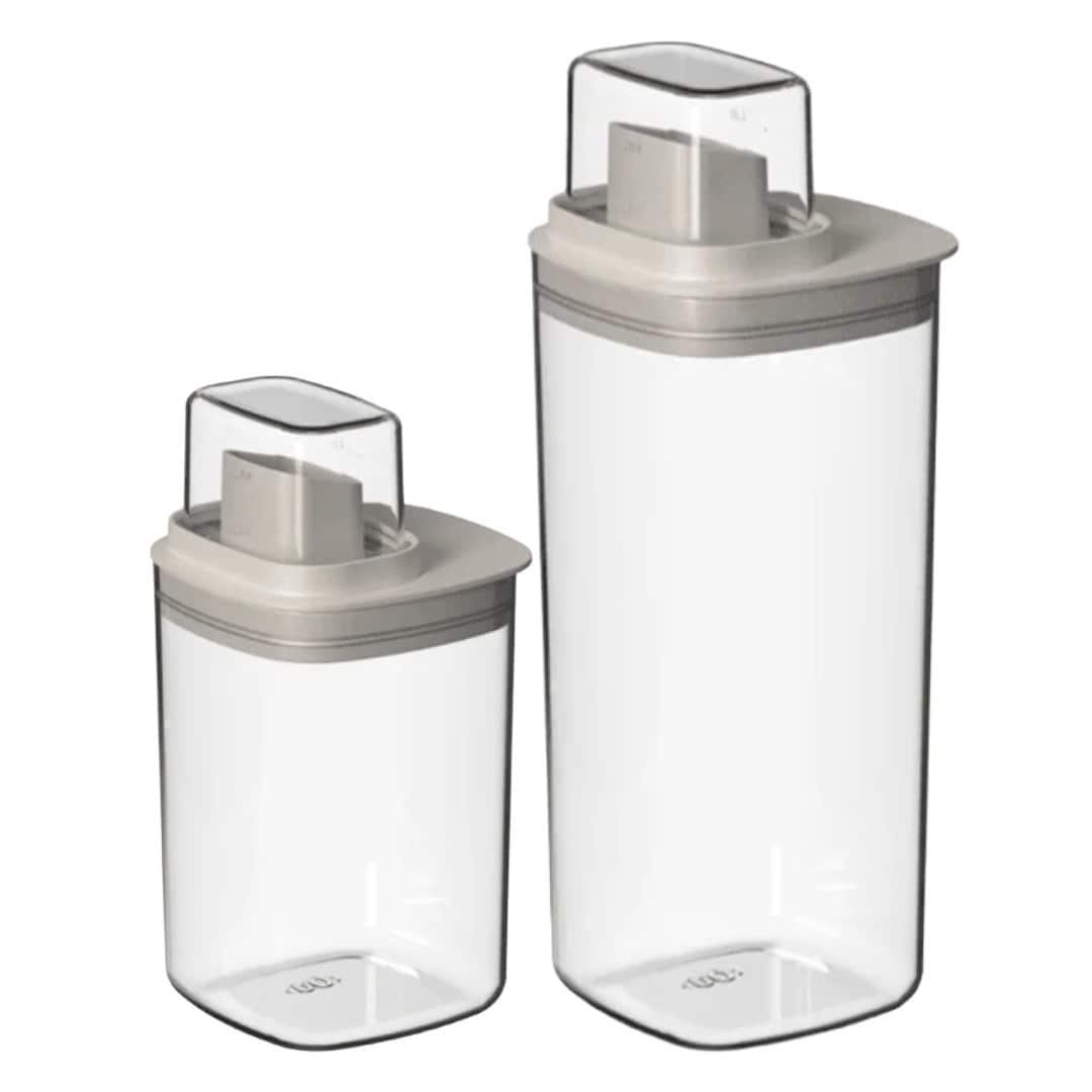 OU - 34 oz & 50 oz 2‑Pack Airtight Laundry Dispenser Set with Measuring Cap Soap & Detergent Organizer - Beige price history on PriceWatchPro
