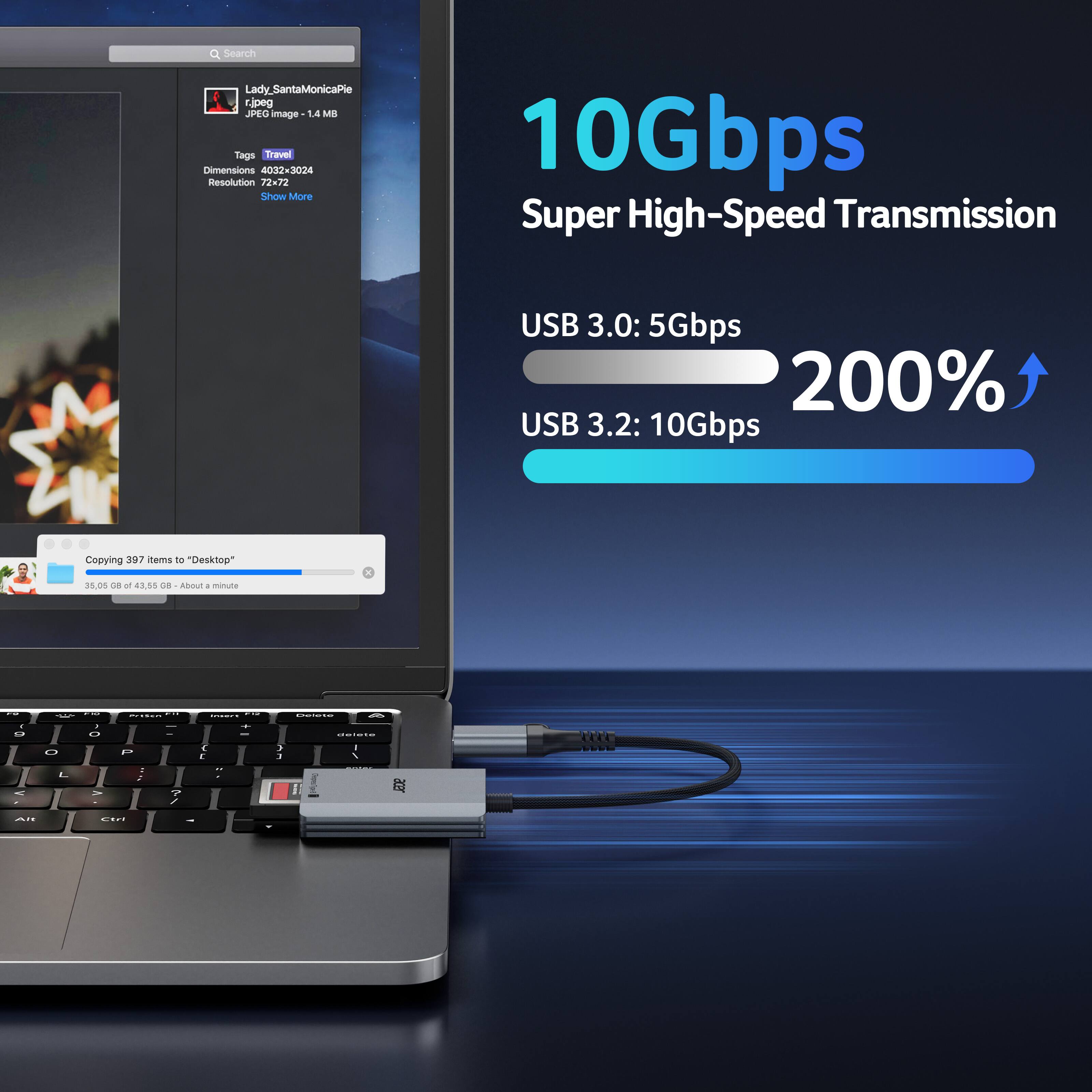 Search Lady_SantaMonicaPie peg JPIG image 14 MB Tags Travel Dimensions 4032-3024 Resolution 72-72 Show More 10Gbps Super High-Speed Transmission USB 3.0: 5Gbps 200% USB 3.2: 10Gbps Copying 307 tems to "Desktop" 35.05 - of 43.55 -e Alo . minute .. - . n    : I - C . I Soiste J 3 5559 - L - - . 7 7 - .. .... I