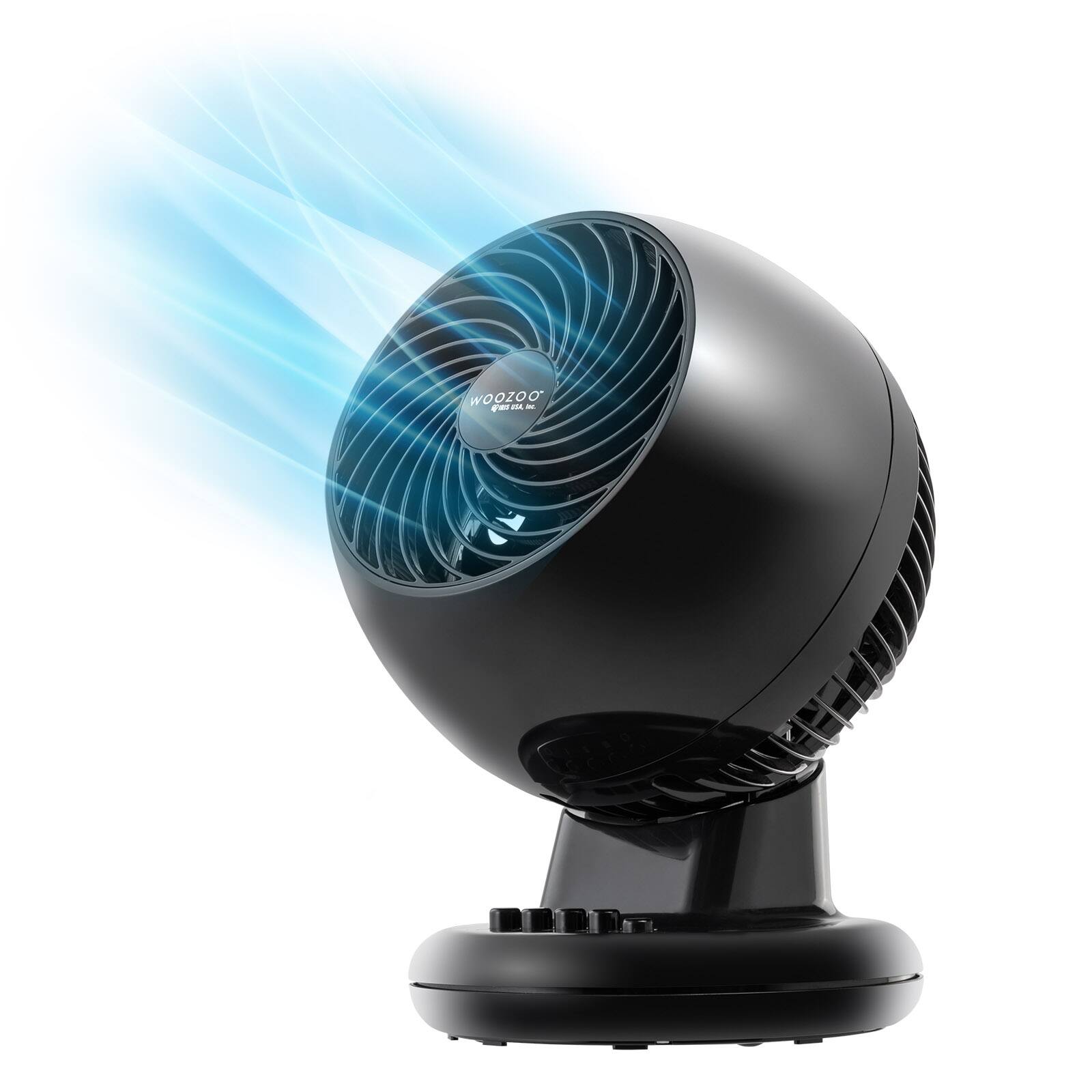 Angle. IRIS - IRIS WOOZOO Oscillating Fan with Timer 3 Speed Settings - black.