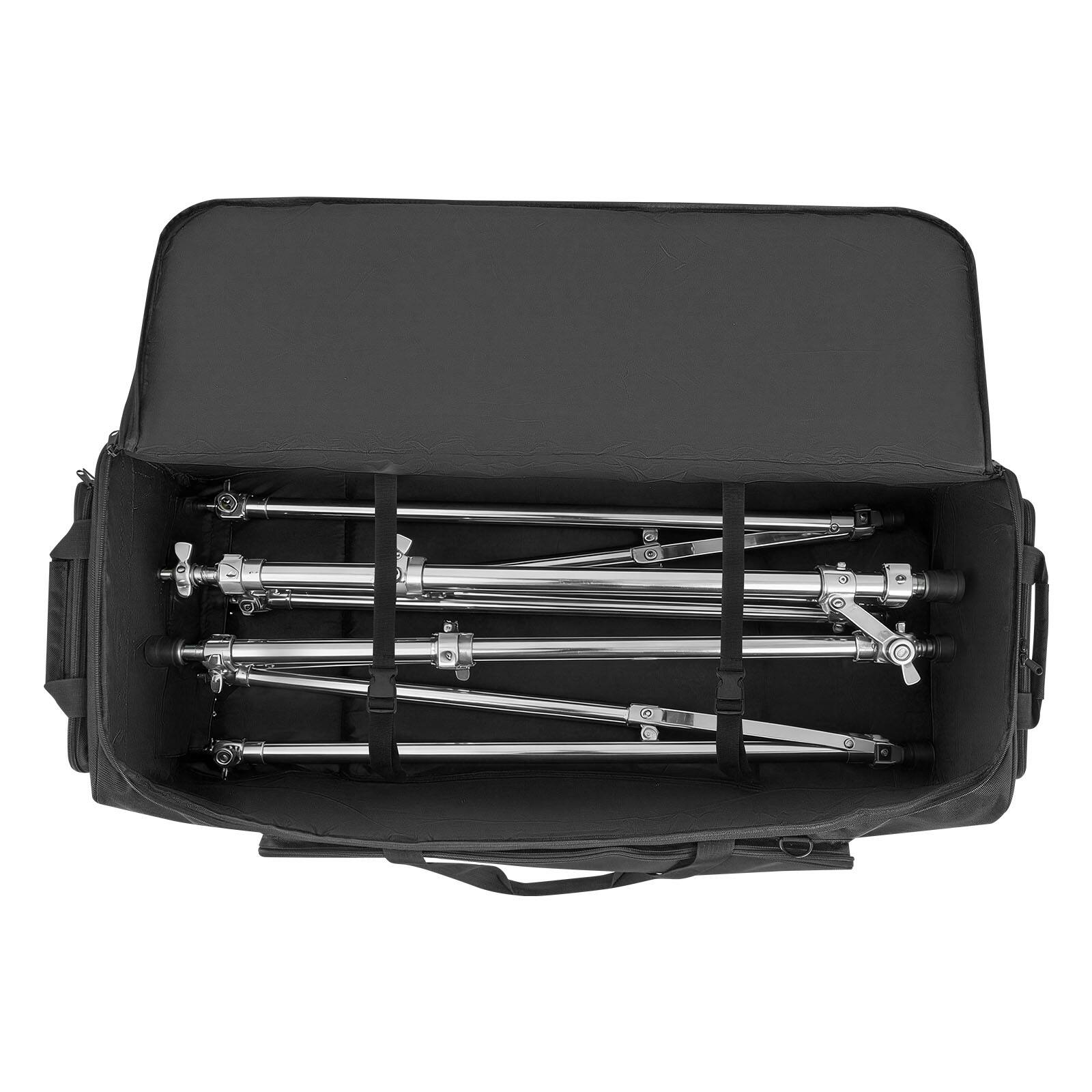 Alt View 5. VEVOR - Drum Hardware Bag with Wheels, 1680D, Drum Set Equipment Carry Bag, Carrying Case with Sturdy Handle, Durable Zipper - Black.